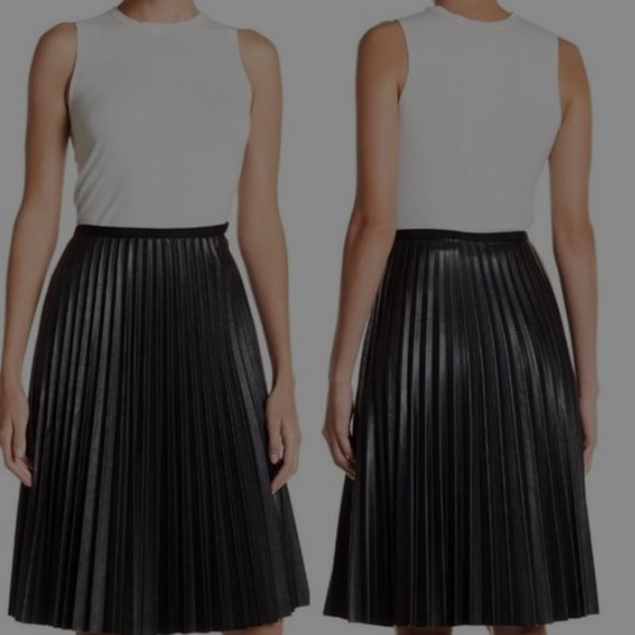 Matty M Dresses & Skirts - Matty M Faux Leather Accordion Pleat Skirt